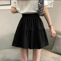 Sweet Cool Kawaii Y2K Puff Mini Skirt Women's Plaid High-Waist Lace Patchwork Bow Casual Dating Skirt  Lolita School Performance